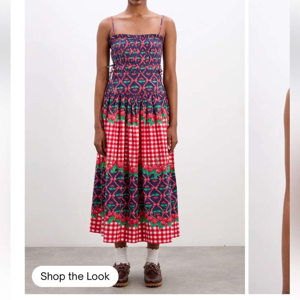 NEW Damson Madder Kelia Midi Dress - Cherry Pie